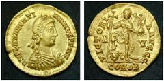 A COLLECTION OF ROMAN GOLD COINS VALENTINIANUS III (425-455) AV-Solidus, 4.44 g. Ravenna, 426-430. Obv.: DN PLA VALENTINIANVS PF AVG Diademed, draped, cuirassed bust of Valentinian III r. Rev.: VICTOR