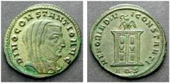 ROMAN IMPERIAL COINS CONSTANTIUS I CHLORUS (293-306) AE-Follis, 6.33 g. Aquileia, 307-310. Obv.: DIVO CONSTANTIO AVG Veiled head r. Rev.: MEMORIA DIVI CONSTANTI Eagle on closed two-doored altar. RIC 1