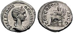 Roman Imperial Coins Orbiana, 3rd wife of Severus Alexander AR-Denarius, 3.32g. Rome, 225-226 Obv.: SALL BARBIA ORBIANA AVG Diademed, draped bust r. Rev.: CONCORDIA AVGG Concordia seated l. RIC Severu