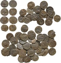 Ancient Coins. Roman Coins From The Bishop’s Wood Hoard. C onstantine I, Lugdunum, 332 (RIC 253) (6), (uncertain mark) (2); Treveri, 333-334 (RIC 555) (4); Arelate, 333-334 (RIC 375) (4); Theodora (wi