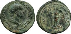 ANCIENT COINS. Galba (AD 68-69), AE As, SER SVLPI GALBA IMP CAESAR AVG P M TR P, bare-headed and draped bust right, rev S-C, Victory alighting left, holding wreath and palm, 11.7g (RIC 512). Dark gree