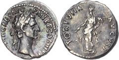 Ancient Rome Nerva (AD 96-98) AR Denarius, Rome, AD 97, 3.29g. IMP NERVA CAES AVG PM TR P COS III P P, laureate head of Nerva right. Rev. FORTVNA AVGVST, Fortuna standing left, holding rudder and corn