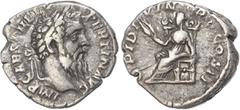 Ancient Rome Pertinax (AD 193) AR Denarius, Rome, 3.37g. IMP CAES P HELV PERTIN AVG, laureate head of Pertinax right. Rev. OPI DIVIN TR P COS II, Ops, draped, seated left on throne, holding two grain 