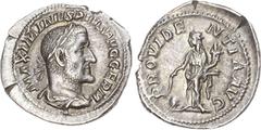 Ancient Rome Maximinus Thrax (AD 235-238) AR Denarius, mint of Rome, AD 235-236, 2.92g. MAXIMINVS PIVS AVG GERM, laureate, draped and cuirassed bust of Maximinus facing right. Rev. PROVIDE-NTIA AVG, P