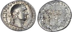 Ancient Rome Vitellius (AD 69) AR Denarius, Rome, 3.31g. A VITELLIVS GERMAN IMP AVG TR P, laureate head of Vitellius facing right. Rev. SPQR / O B / C S, within a laurel wreath. (RIC 83; BMC 15). Good
