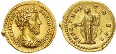 Ancient Rome Marcus Aurelius (AD 161‑180) AV Aureus, struck as Caesar under Antoninus Pius, mint of Rome, AD 158‑159, 7.28g. Marcus Aurelius (AD 161‑180) AV Aureus, struck as Caesar under Antoninus Pi
