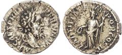 Ancient Rome Pertinax (AD 193) AR Denarius, Rome, 3.50g. IMP CAES P HELV PERTIN AVG, laureate head of Pertinax right. Rev. LAETITIA TEMPOR COS II, Laetitia standing facing, head left, holding wreath a