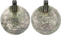 Ottoman Empire Ottoman Empire, Selim III (AH 1203-1222 / 1789-1807 AD), silver 10 Para / Onluk, AH 1203 (frozen year), year 1, Islambul mint, first Toughra, 4.62g (KM 450). Very Fine, mounted, with re