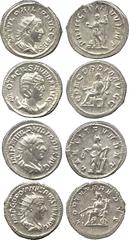 ANCIENT COINS. ROMAN. Gordian III (AD 238-244), Silver Antoninianus, Rome, AD 243-244, rev Fortuna (RIC 144); Philip I (AD 244-249), Silver Antoninianus, Rome, AD 244-247, rev Laetitia (RIC 36b); Otac