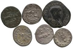 ANCIENT COINS. ROMAN. Philip II (AD 247-249), Sestertius, as Caesar, rev Philip standing left (RIC 256); Antoniniani (4), of Trajan Decius, rev Uberitas (RIC 28), Herrenia Etruscilla, rev Pudicitia (R