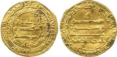 ISLAMIC COINS. Abbasid. Abbasid Gold Dinars. al-Mu’tadid (279-289h), Gold Dinar, Surra man ra’a 279h, 4.13g (Bernardi does not record a Dinar from this mint for al-Mu’tadid). Extremely fine and very r