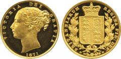 THE BENTLEY COLLECTION OF BRITISH MILLED GOLD SOVEREIGNS. Victoria, Pattern Sovereign, 1871, engraved after William Wyon, third young head left, with double fillet, w.w. in relief on truncation intrud