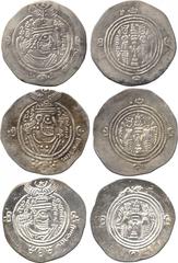 † Islamic Coins. Arab Sasanian. ‘Abd Allah b. Zubayr (60-73h), Silver Drachms (3), DA = Darabjird 53 YE (65h), 3.98g, 59 YE (70h), 3.99g, 60 YE (72h), 4.08g (A 16). Very fine or better. (3) £150-200