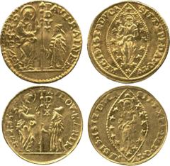WORLD COINS. VENETIAN DUCATS AND ZECCHINI AND THEIR IMITATIONS. Imitative Gold Zecchini (2), in the name of Paolo Renier and of Lodovico Manin, probably from the Levant, 6.97g in total. Both slightly 