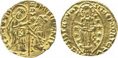 WORLD COINS. VENETIAN DUCATS AND ZECCHINI AND THEIR IMITATIONS. Chios under La Maona (1347-1566). Filippo Maria Visconti, Gold Ducat,Doge kneeling left and receiving a banner from St Peter standing ri