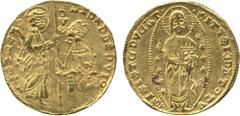 WORLD COINS. VENETIAN DUCATS AND ZECCHINI AND THEIR IMITATIONS. Anonymous Eastern Mediterranean imitations (probably Genoese). Gold Ducat of Venetian type, in the name of Andrea Dandolo but with blund