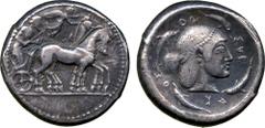 ANCIENT COINS. A Selection of Syracuse Tetradrachms from an Old Collection. From the Pozzi Collection and Published by Boehringer. Sicily, Syracuse (Deinomenid Tyranny, 485-466 BC), Silver Tetradrachm