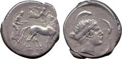 ANCIENT COINS. A Selection of Syracuse Tetradrachms from an Old Collection. A Boehringer Plate Coin, from the Virzi Collection. Sicily, Syracuse (Second Democracy, 466-405 BC), Silver Tetradrachm, str
