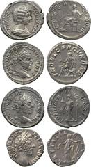 ANCIENT COINS. Roman Coins. Mint of Rome, unless otherwise stated. Commodus (AD 177-192), Silver Denarius, rev Laetitia; Julia Domna (wife of Septimius Severus), Silver Denarius, rev Ceres; Caracalla 
