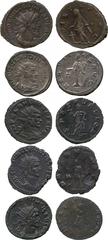 ANCIENT COINS. Roman Coins. Mint of Rome, unless otherwise stated. Claudius II (AD 268-270), Antoniniani (2), Milan, rev Spes, Antioch, rev Aequitas; Victorinus (AD 269-271), Antoninianus, Mainz or Tr