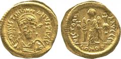ANCIENT COINS. A Collection of Byzantine Gold Coins . Mint of Constantinople, unless otherwise stated. Justinianus I (AD 527-565), Gold Solidus, d N IVSTINI-ANVS P P AV , three-quarter facing bust of 