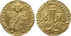ANCIENT COINS. A Collection of Byzantine Gold Coins . Mint of Constantinople, unless otherwise stated. Basil I and Constantine (AD 879-886), Gold Solidus, + IhS XPS REX REGNANTIUM, Christ enthroned fa
