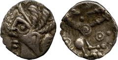 BRITISH COINS. Ancient British. A Collection Of The Coins Illustrated In Silver Heads, Royal Tales. Uninscribed and Dynastic Issues. Tri novantes, Whaddon Chase (Stag/Goat) Type (45-40 BC), Silver Uni