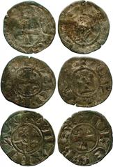 CRUSADER COINS. Other Properties. . Latin Kingdom of Jerusalem, Amaury (1163-1174, continuing until 1235), Silver Denier, AMALRICUS REX , cross with annulets/Church of the Resurrection (Metcalf 169ff)
