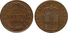 FOREIGN COINS. Greece. Otho, 2-Lepta, 1834 (KM 14). Pleasing extremely fine and scarce. £200-250