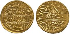 ISLAMIC COINS. Ottoman. Mahmud I, Gold Zar-i Mahbub, Islambul 1143h, ‘ayn, 2.59g (Pere 556). Extremely fine. £250-300