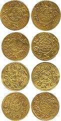 ISLAMIC COINS. Ottoman. Mahmud II , Gold ½-Khayriya (4), Misr 1223h, ry 21, 0.86g, ry 22, 0.81g, ry 26, 0.83g, ry 27, 0.84g (Pere 780; KM 195). First two extremely fine, the third creased very fine, t