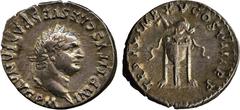 ANCIENT COINS. ROMAN. Mint of Rome unless otherwise stated. Titus (AD 79-81), Silver Denarius, AD 80, IMP TITVS CAES VESPASIAN AVG P M , laureate head right , rev TR P IX IMP XV COS VIII P P , tripod 