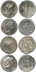 ANCIENT COINS. Greek. Kingdom of Cappadocia, Ariarathes VI, Epiphanes, Philopator (130-116 BC), Silver Drachms (3), Years 1, 12, 14, diademed head right , rev Athena standing left, holding Nike, spear