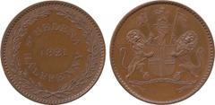 † AFRICA. St Helena. East India Company, Bronzed-copper Proof ½-Penny, 1821, (Vice FT 3A; KM 4a). Choice uncirculated Proof. Part of the Arielle Collection Of British Colonial Coins. £250-350