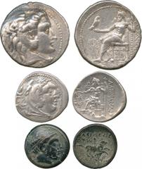 ANCIENT COINS. Kingdom of Macedon, Alexander III, the Great (336-323 BC), Silver Tetradrachm, uncertain Phoenician or Syrian mint, c.323-317 BC, head of young Herakles right, wearing a lion’s skin , r