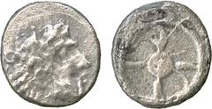 ANCIENT COINS. Cyprus, Salamis, Evagoras I (?) (c.411-374 BC), Silver Obol, head of Herakles right, wearing lion’s skin , rev wheel of four spokes, 0.65g (BMC 50). Light porosity, very fine . £50-80