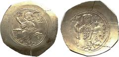 ANCIENT COINS. Byzantine, Nicephorus III (AD 1078-1081), EL Histamenon, Christ seated on throne, raising hand in benediction, rev emperor standing, holding labarum and globus cruciger, 4.37g (DOC 3; S