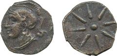 ANCIENT COINS, GREEK Cyprus, Salamis, Evagoras II (c.361-351 BC), Silver Obol, head of Athena left, wearing a crested helmet, rev star of eight rays, 0.55g (BMC 68; SNG Cop 53). Dark tone, very fine .