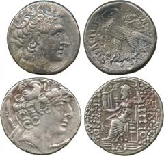 ANCIENT COINS, GREEK Kingdom of Syria, Philip I (c.95-83 BC), Posthumous Silver Tetradrachm, Antioch, diademed head right, rev Zeus Nikephoros seated left, holding Nike and sceptre (SC 2491); Kingdom 