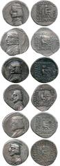 ANCIENT COINS, THE DAVID SELLWOOD COLLECTION OF PARTHIAN COINS, Arsaces XVI (78/7-62/1 BC), Silver Drachms (6), diademed and short bearded bust left , rev archer enthroned right, five line inscription