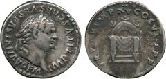 ANCIENT COINS, ROMAN, Mint of Rome unless otherwise stated, Titus (AD 79-81), Silver Denarius, struck AD 80, IMP TITVS CAES VESPASIAN AVG P M , laureate head facing right , rev TR P IX IMP XV COS VIII