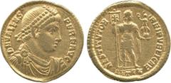 ANCIENT COINS, ROMAN, Mint of Rome unless otherwise stated, Valens (AD 364-378), Gold Solidus, minted at Antioch, struck AD 364-367, D N VALENS PER F AVG , pearl-diademed, draped and cuirassed bust fa