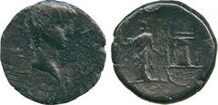 ANCIENT COINS, ROMAN, Drusus (son of Tiberius), Æ 19mm, Cyprus, head of Drusus right, rev Zeus Salaminios standing beside the temple of Paphian Aphrodite, 4.03g, 12h (RPC 3921). Dark patina, fine, sca