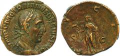 ANCIENT COINS, ROMAN , Trajan Decius (AD 249-251), Æ Sestertius, mint of Rome, struck AD 250-251, IMP C M Q TRAIANVS DECIVS AVG , bust facing right, laureate, draped and cuirassed , rev DACIA , S-C , 