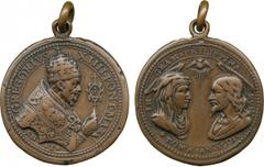 COINS, 錢幣 , PHILIPPINES – MEDALS, 菲律賓 - 紀念章 , 1038 Las Islas Filipinas - Spanish East Indies / Italy, Vatican, Pope Gregory XIV (1535-1590-1591), Nicolo Sfondrati : Struck Bronze Annual Medal, Year 1,