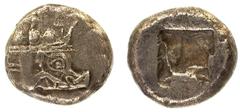 CENTRAL AND SOUTHERN ASIA MINOR LYCIA No.: 108 Estimate: £ 200 Lycia, Phaselis before 530 BC, Stater 10.75g, prow right, in form of forepart of boar, three shields on gunwale, rev incuse square of irr