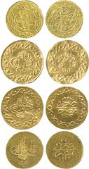 ISLAMIC COINS, Ottoman, Mahmud II (1222-1255h), Gold ¼-Mahbub, Misr 1223/21h (1827), Gold 10-Qirsh (2), Misr 1223/28 and 29h (1834/1835), Gold 5-Qirsh, Misr 1223/32h (KM 192, 213, 212). As usual, all 