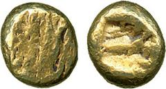 ANCIENT COINS, Greek, Ionia (c.670 BC), Electrum Hemihekte, striated surface, rev incuse punch, 1.16g (SNG Kayhan 681; W eidauer 9). One of the very first coins to bear an obverse design, nearly extre