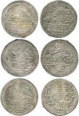 ISLAMIC COINS, Ottoman-Empire, Mahmud II, Silver 10-Para (3), 1223h, Years 5, 8, 10 (KM 558). Generally good extremely fine to uncirculated. (3) £50-70