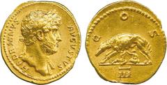 THE ALFRED FRANKLIN COLLECTION OF ANCIENT COINS, ROMAN GOLD , Hadrian (AD 117-138), Gold Aureus, struck AD 125-128, HADRIANVS AVGVSTVS , laureate head facing right, drapery on left shoulder, rev COS /